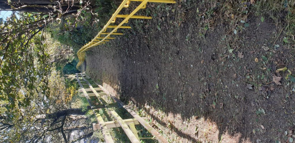 A photogragh showing the footpath before any works were carried out